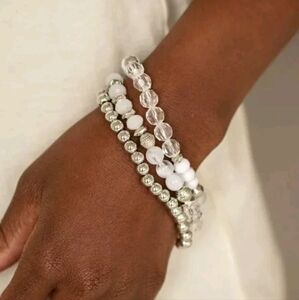 Paparazzi Sugary Shimmer White Bracelet